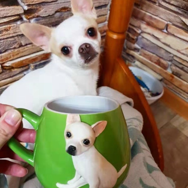 Custom 3D Portrait Painting Dog Cat Pet Coffee Mug Sculpture from Photo |customized Tumbler| Personalized figurine Statue Cup Gift Pet Lover