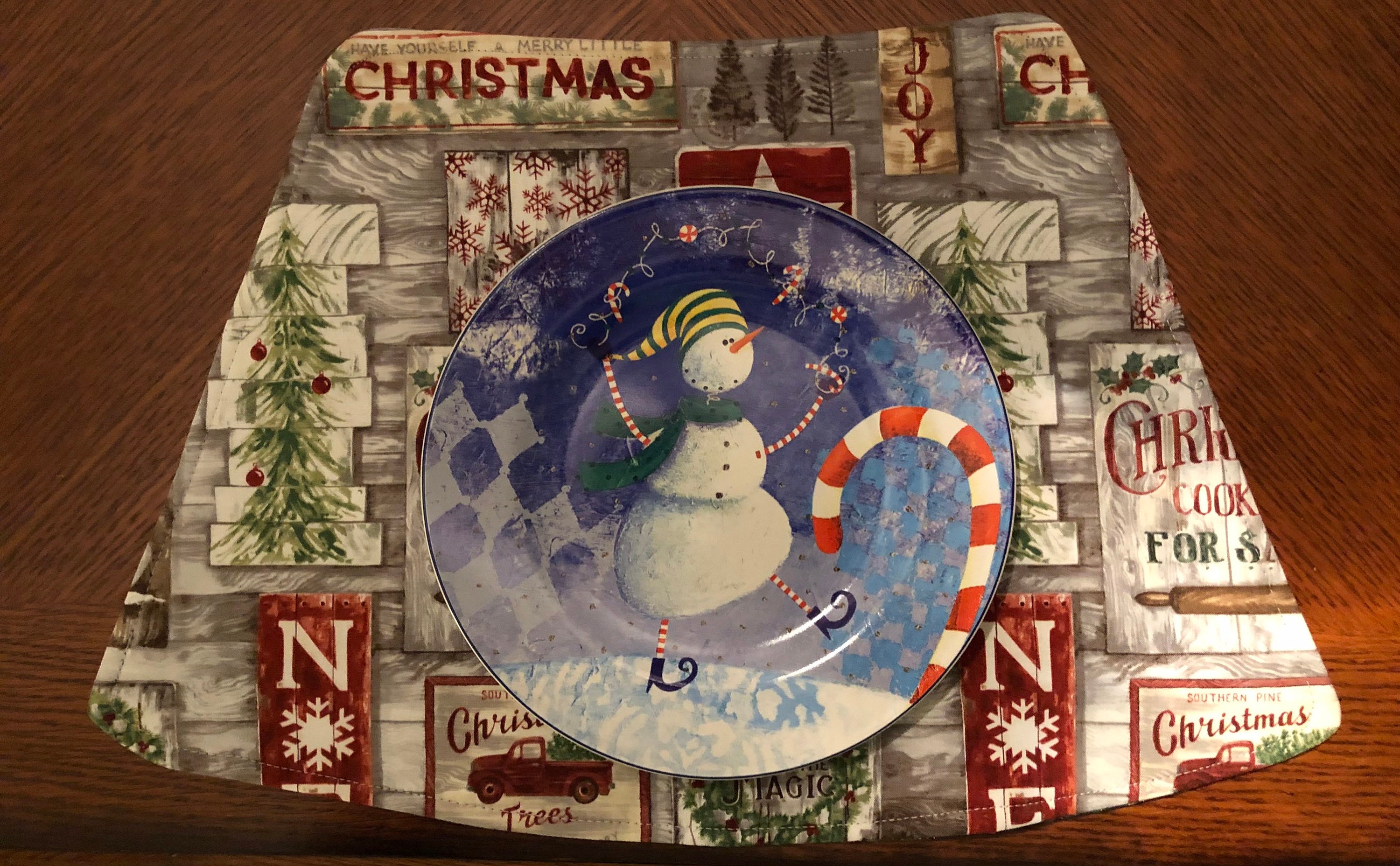 Round Old Fashioned Christmas Placemats Etsy