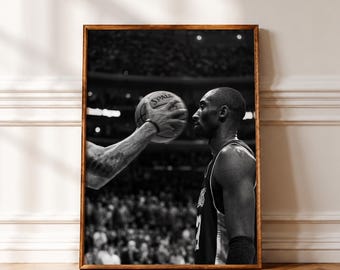 Legendary Basketball Poster, Black and White Sports Wall Art, Motivational Athlete Print, Gym Room Decor