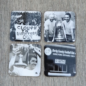 A Set Of 4 Derby County FC Coasters / DCFC Fan Gift / Retro Football Gift