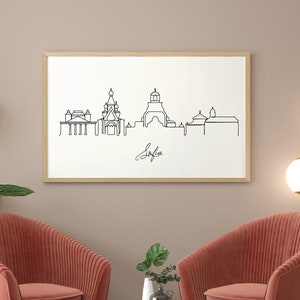 Sofia Bulgaria Skyline Print: Minimalist Line Art (Digital Download)