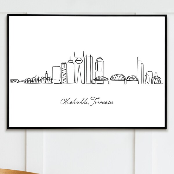 Nashville Skyline Wall Art - Etsy