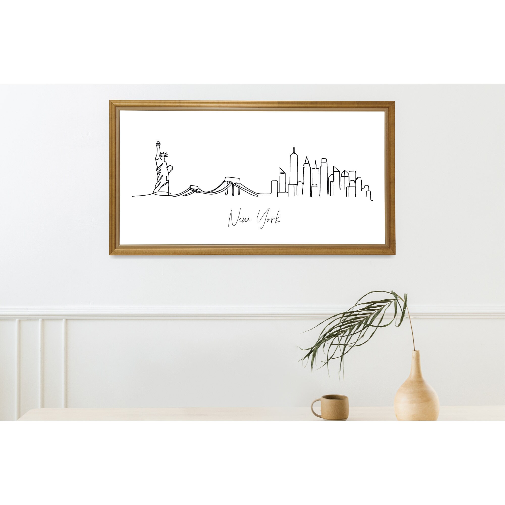 New York City Skyline Continuous Line Drawing - Etsy