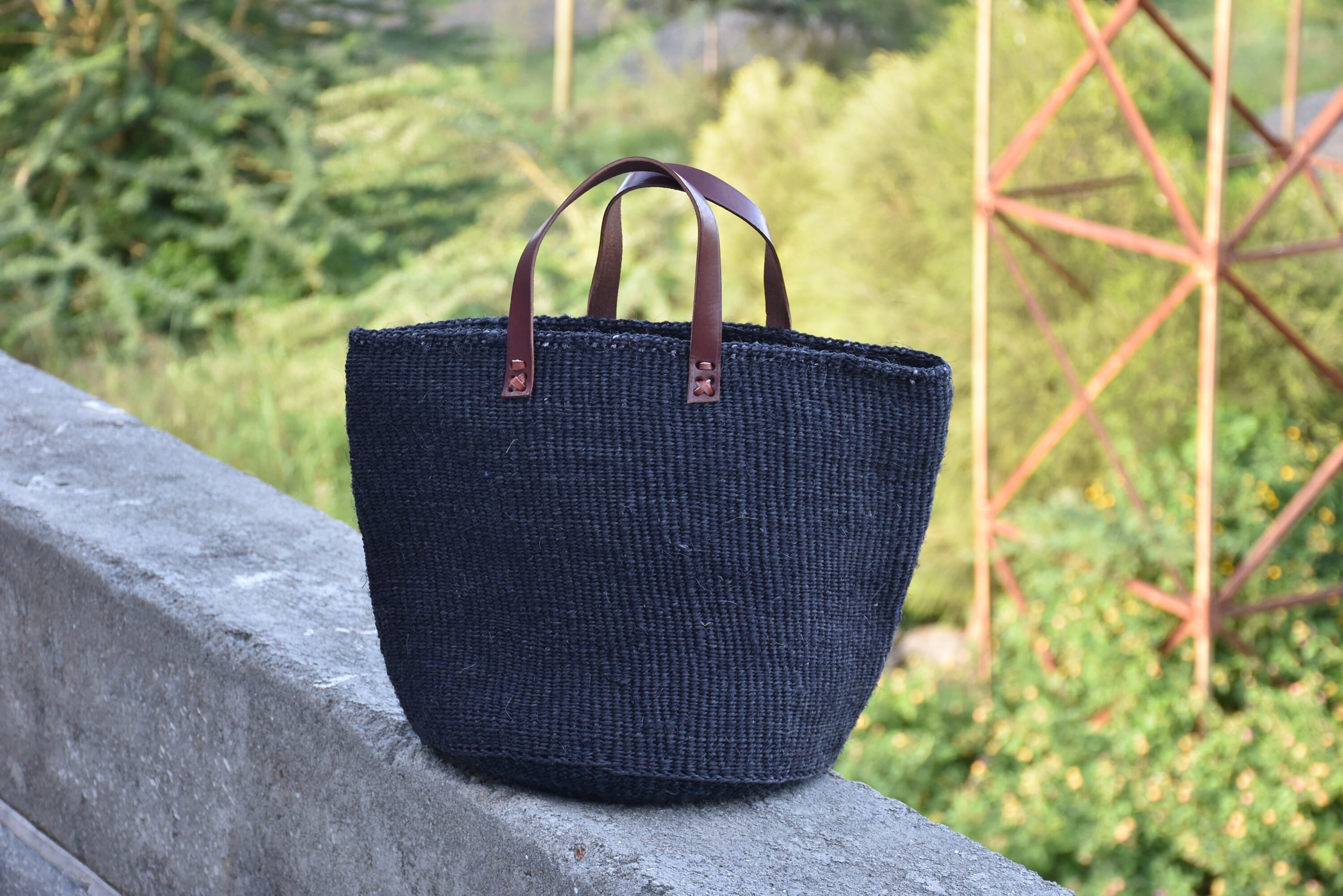 Handwoven Basket Bag Etsy