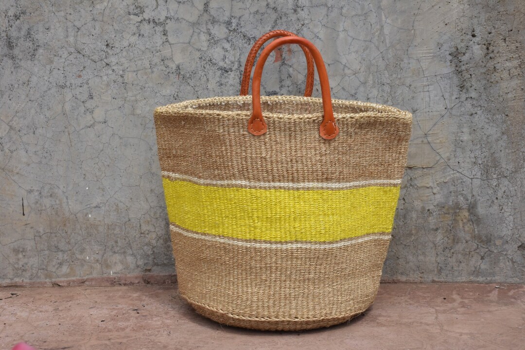 Large Woven Sisal Basket, African Home Decor Storage, Large Woven