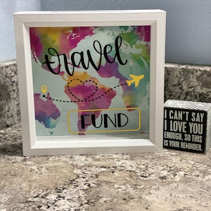 Travel fund, adventure fund, honeymoon fund, customization fund piggy bank