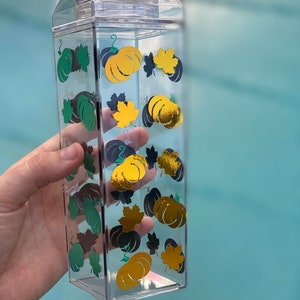 Fall inspired milk carton water bottle pumpkin spice