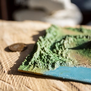 Mount Fuji 3D Printed Topography Map Hand Painted Mini Map - Etsy UK