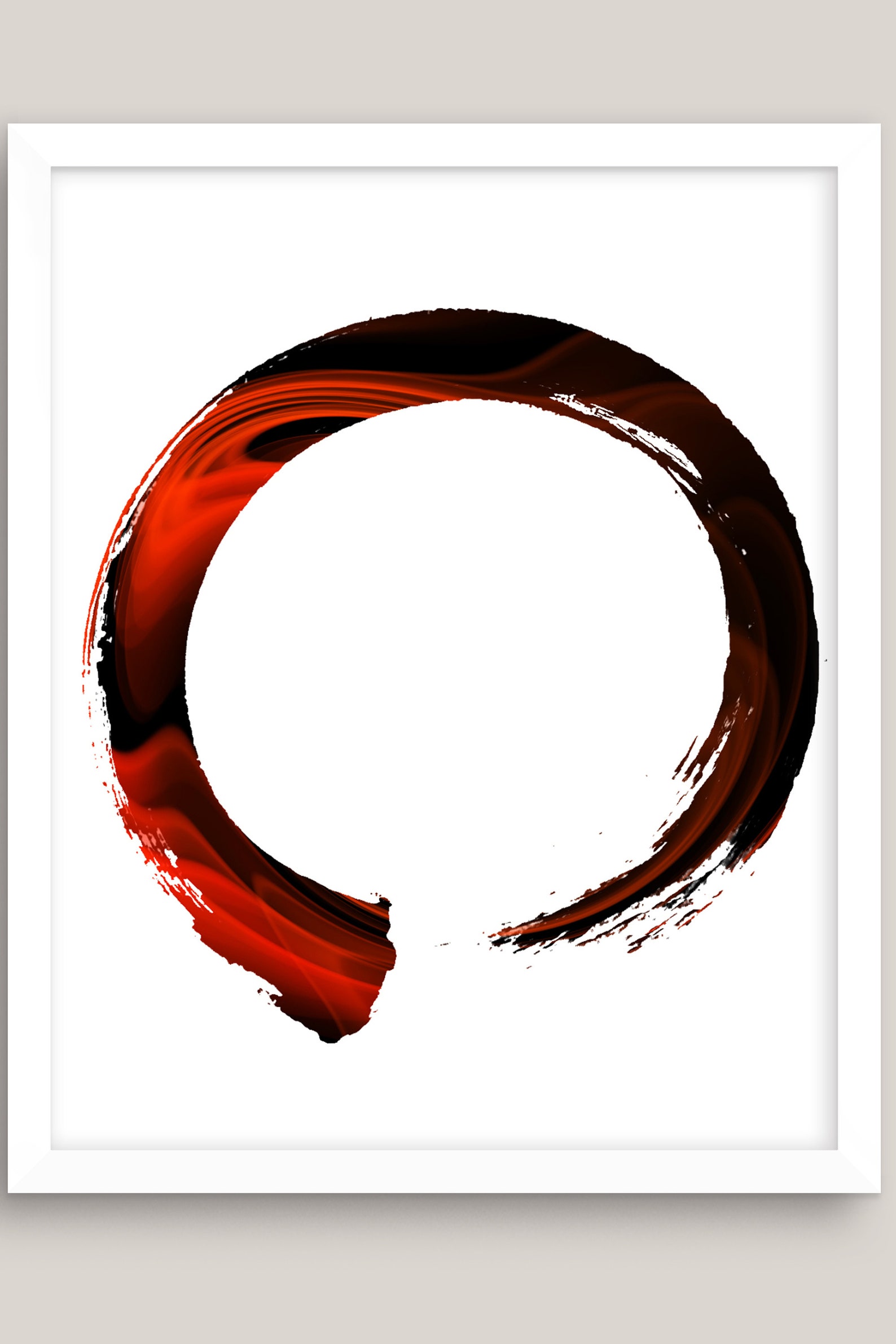 Black and Red Zen Circle Enso Symbol Buddhism Meditation Yoga Etsy