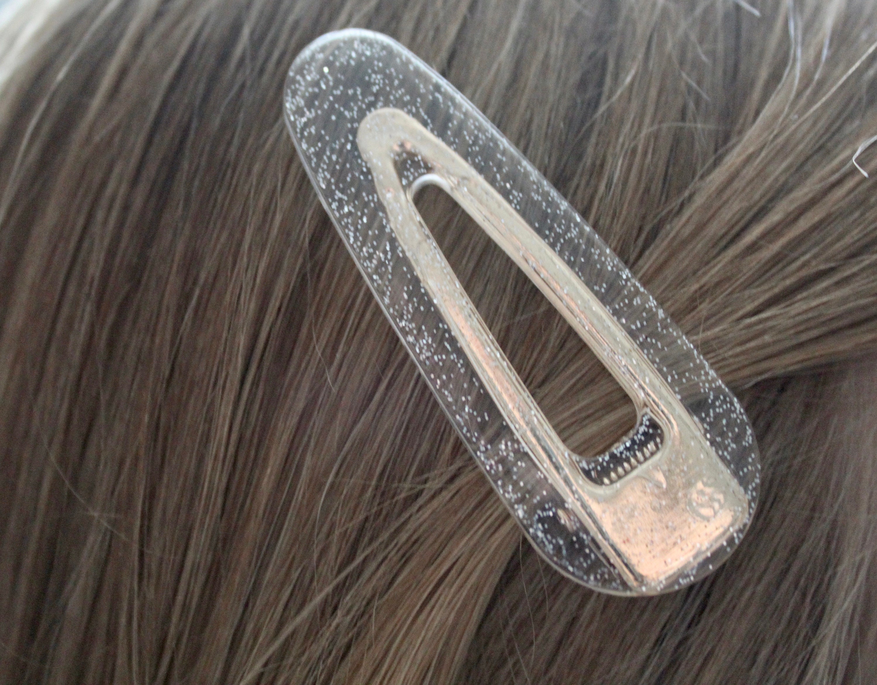 Large silver glitter hair clip Etsy
