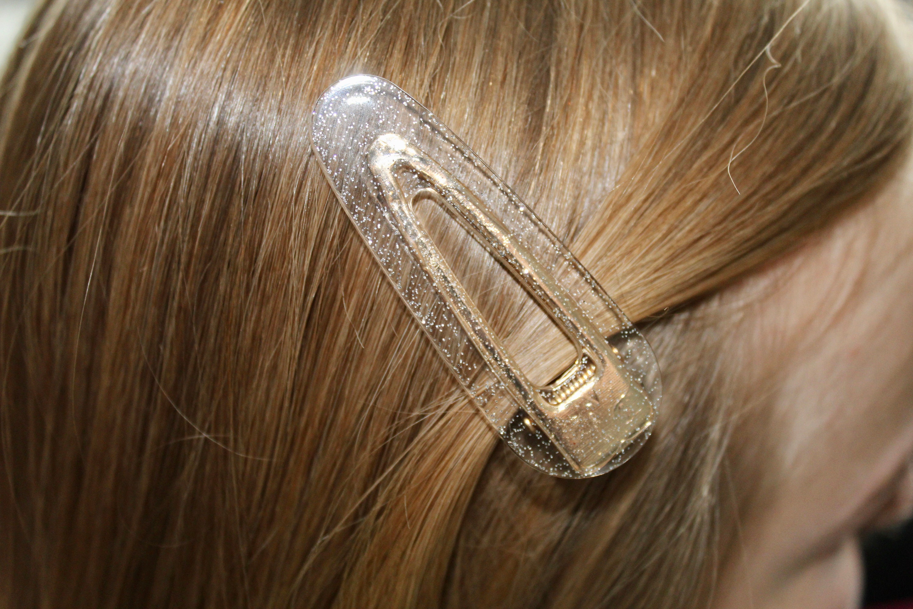 Large silver glitter hair clip Etsy