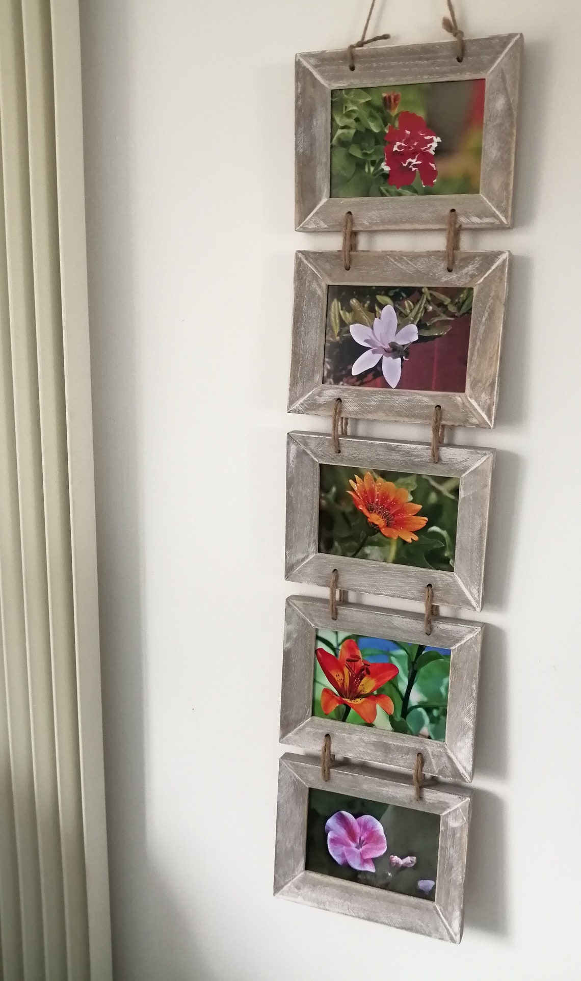Rustic Rope Hanging Frame With Photos. Etsy Ireland