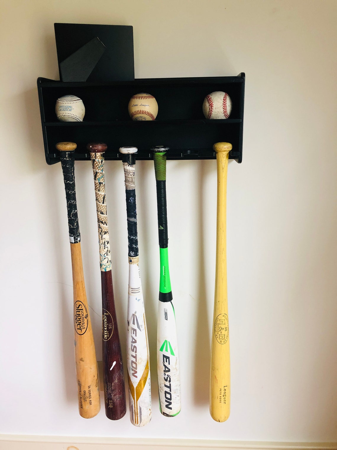 Baseball Bat Ball Holder w/Trophy and Photo Display Shelf Etsy