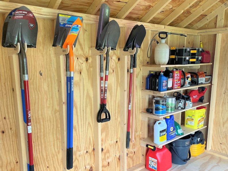 Shed Starter Kit - Shed organization system, Yard tool storage, Yard tool Rack, Garden shed, Shed organizer, Yard shed, She Shed, Garden image 1