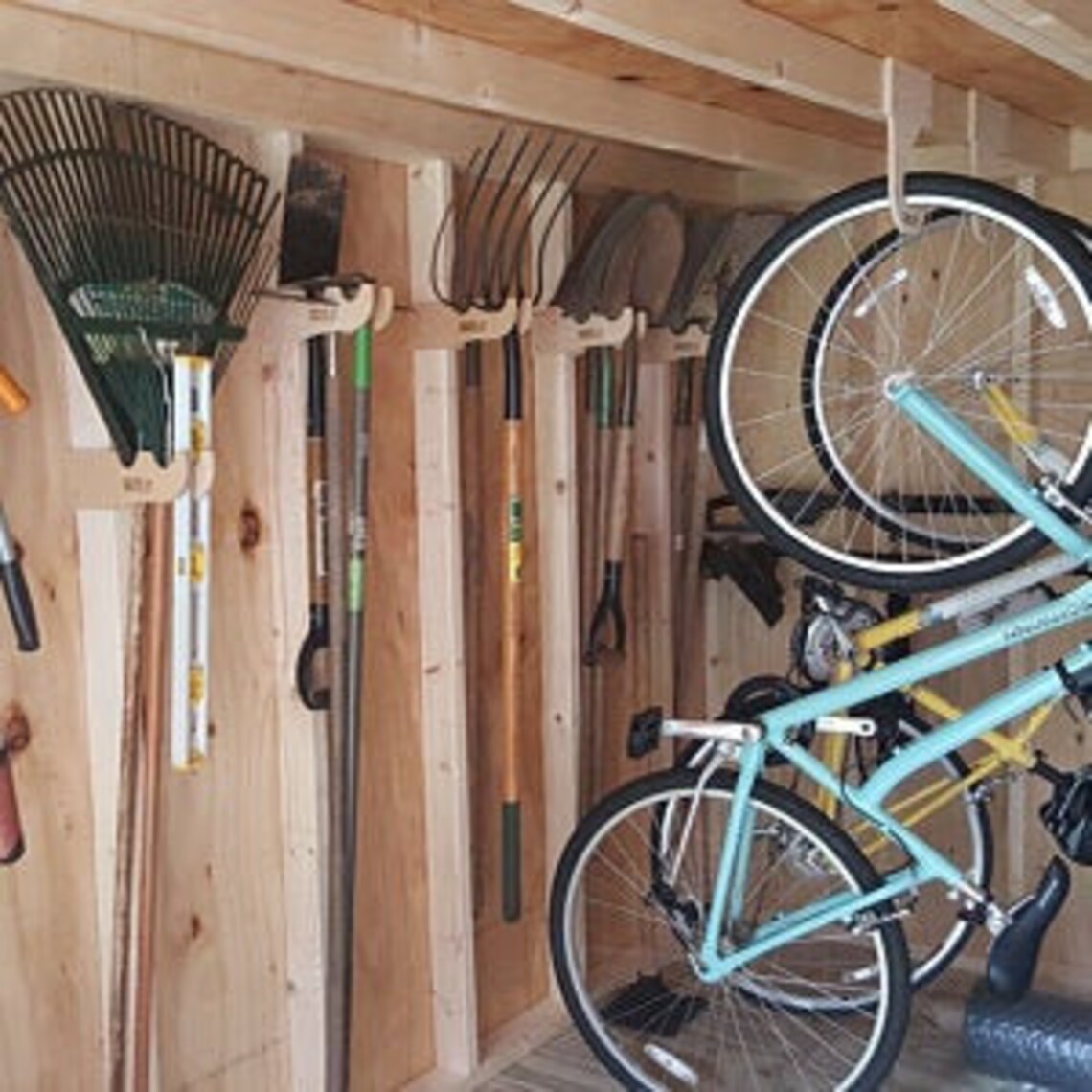Shed Organization Bike Rack Shed Wood hanger shed storage Etsy