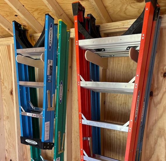 Step Ladder Organizer Shed Stud Mounted 1 Pair Ladder Organizer Rack Garden Shed Yard Shed Shed Organization Storage Etsy