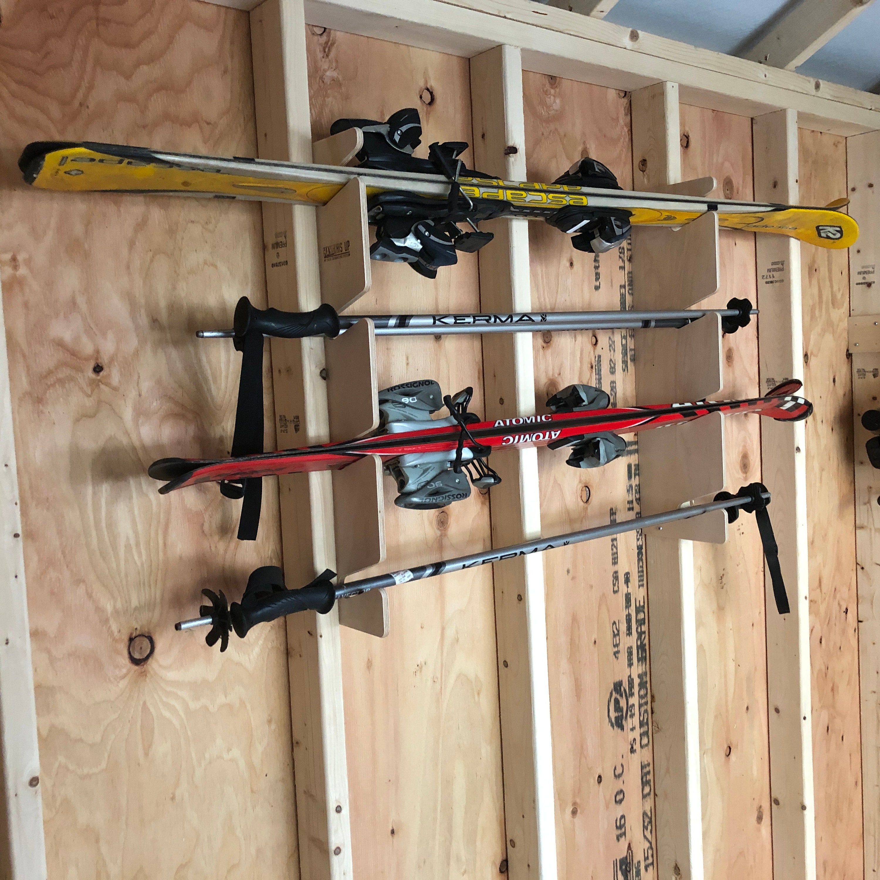 Snow Ski Rack for Shed - Stud Mount: Garden Shed Organizer, Sustainable ...