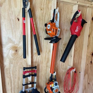 Max Shed Organizer Kit - Stud Mount: Garden Tool Rack Shelf Brackets Bild 10