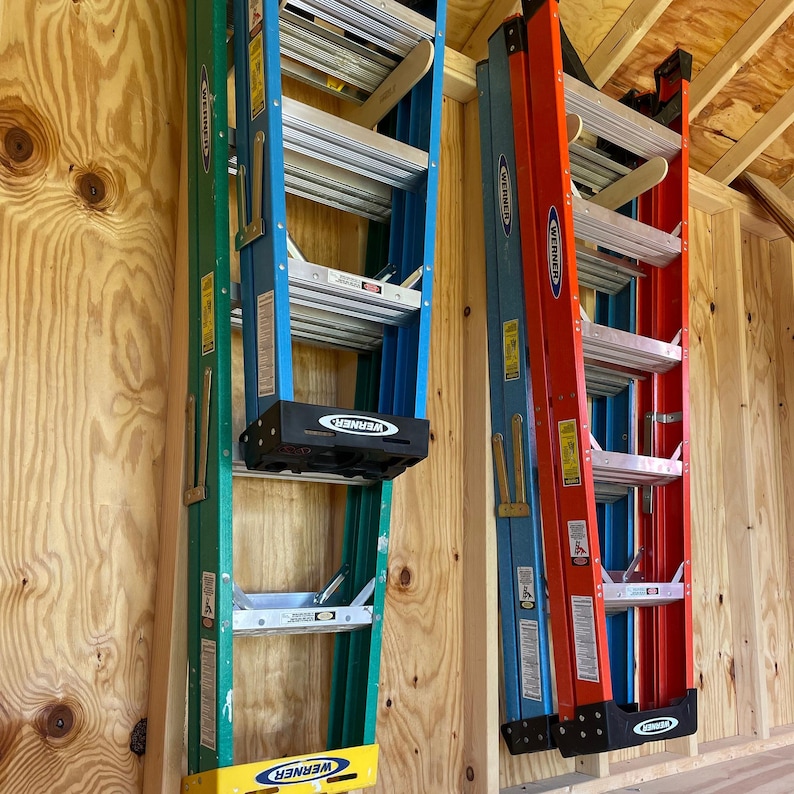 Step Rack Chart Holder Step Ladder Organizer - Stud Mount: Shed Storage Hooks and Racks for ...