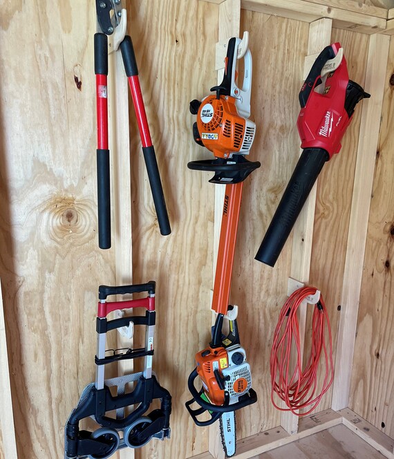 Max Shed Storage Kit  = SALE  Shed Storage, Yard Tool Rack, Garden Tool Storage, Shed Organization, Shed Shelf Brackets