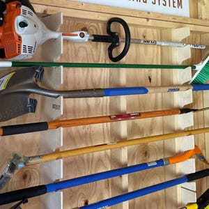 Shed Tool Organizer - Stud Mount: Garden Tool Rack, Rake & Shovel Storage