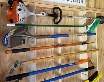 Shed Tool Organizer - Stud Mount: Garden Tool Rack, Rake & Shovel Storage