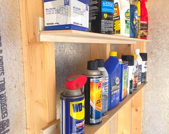 Stud-Mounted Ledge Shelf: Garage or Shed Storage Organizer - 24"/36"