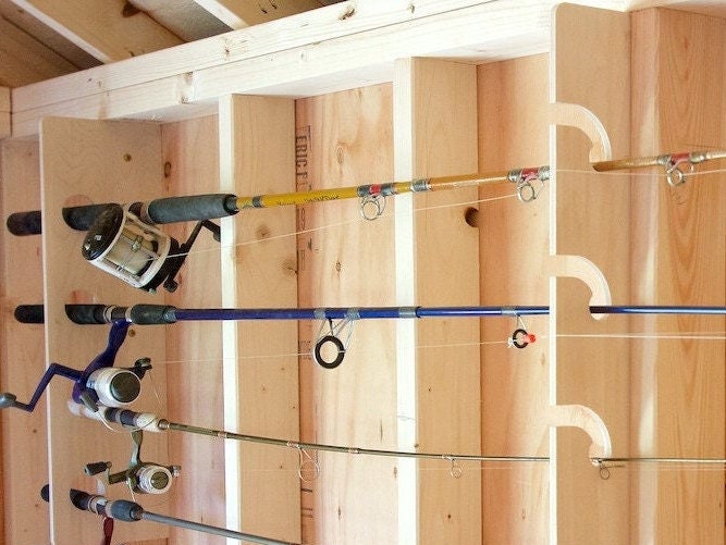 Fishing Rod Rack, Shed Organization Ideas, Shed Storage, Shed