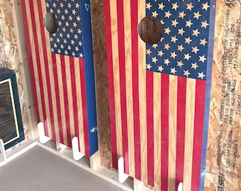 Cornhole Board Organizer - Stud Mount: Shed Storage Rack, Easy Install