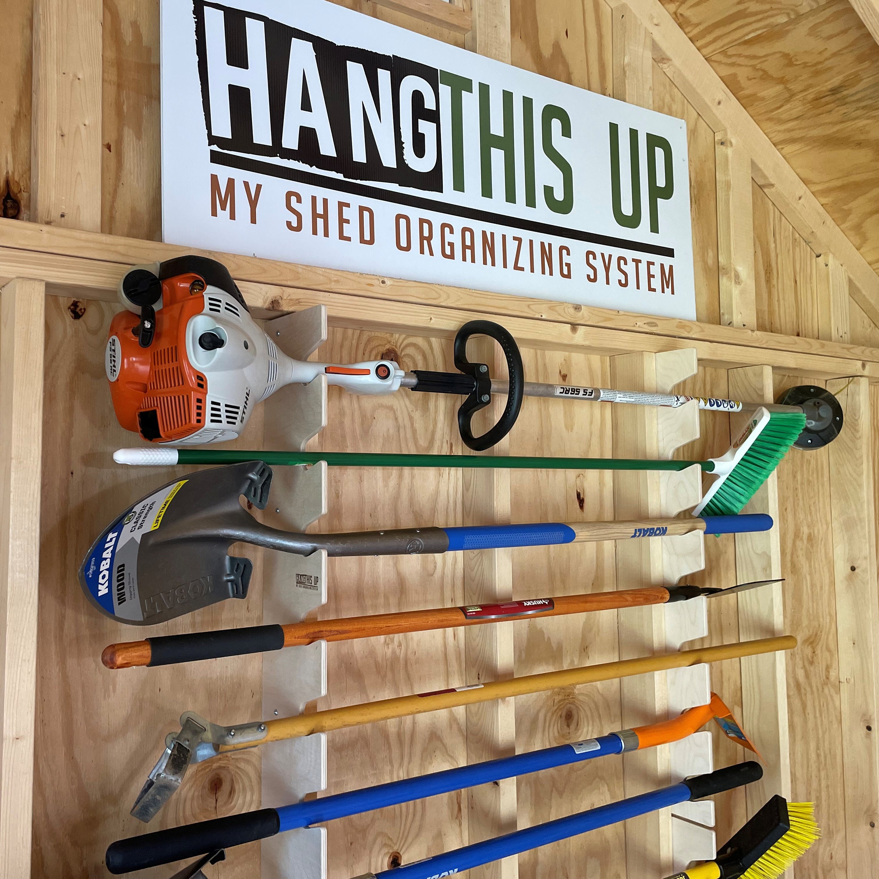 Double Garden Tool Rack - Wall Mounted Tool Holder, Hanging Rack with 11  hooks for your Shed or Garage : : Garden
