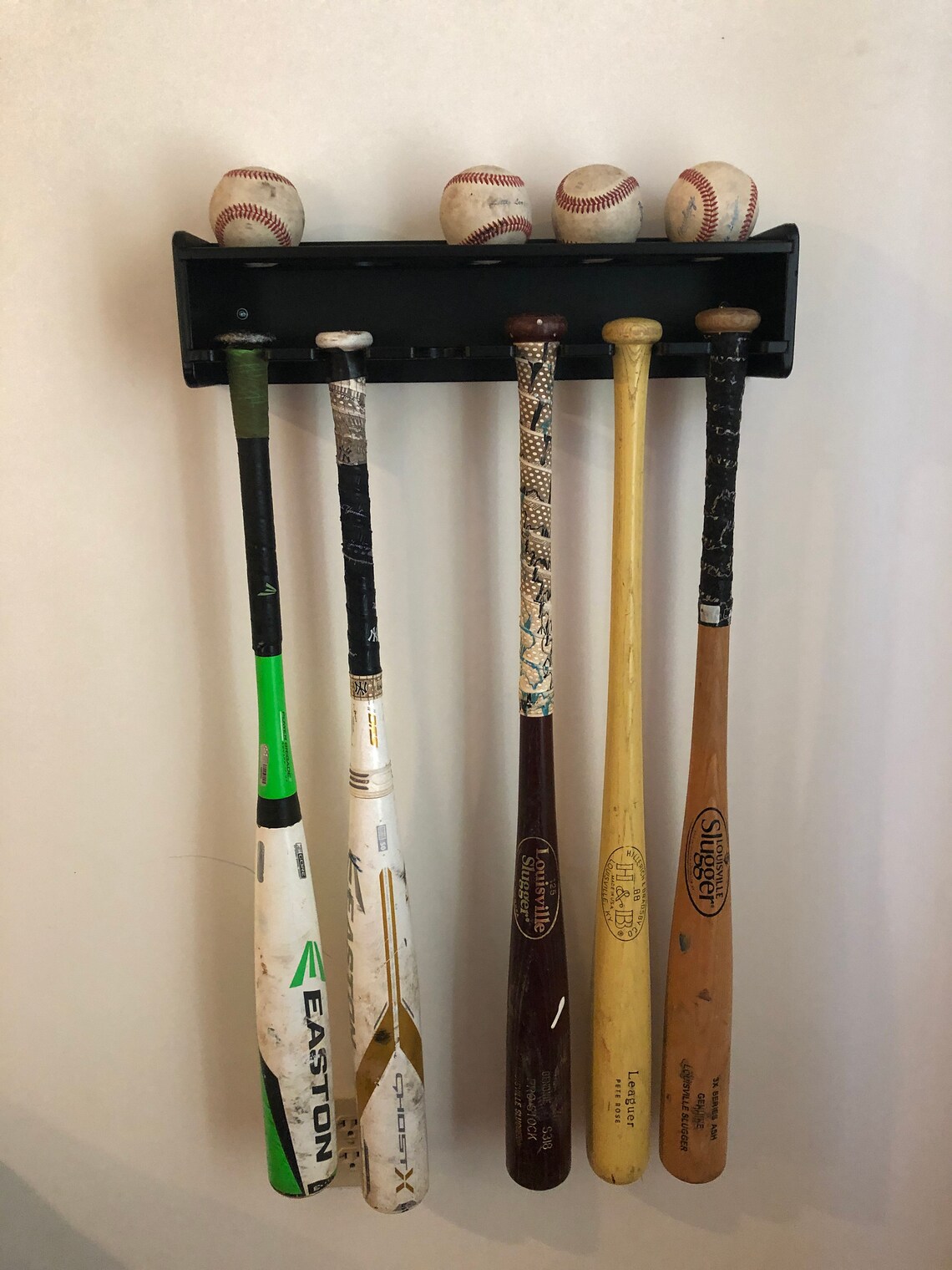 Vertical Baseball Bat Holder with Baseball Shelf Bedroom Etsy