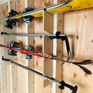 Snow Ski Rack for Shed: Garden Shed Organizer, Sustainable Birch Plywood
