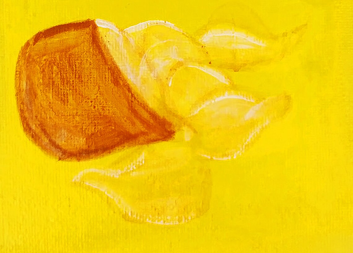 Chips Painting Food Original Art Canvas Wall Art Acrylic Etsy