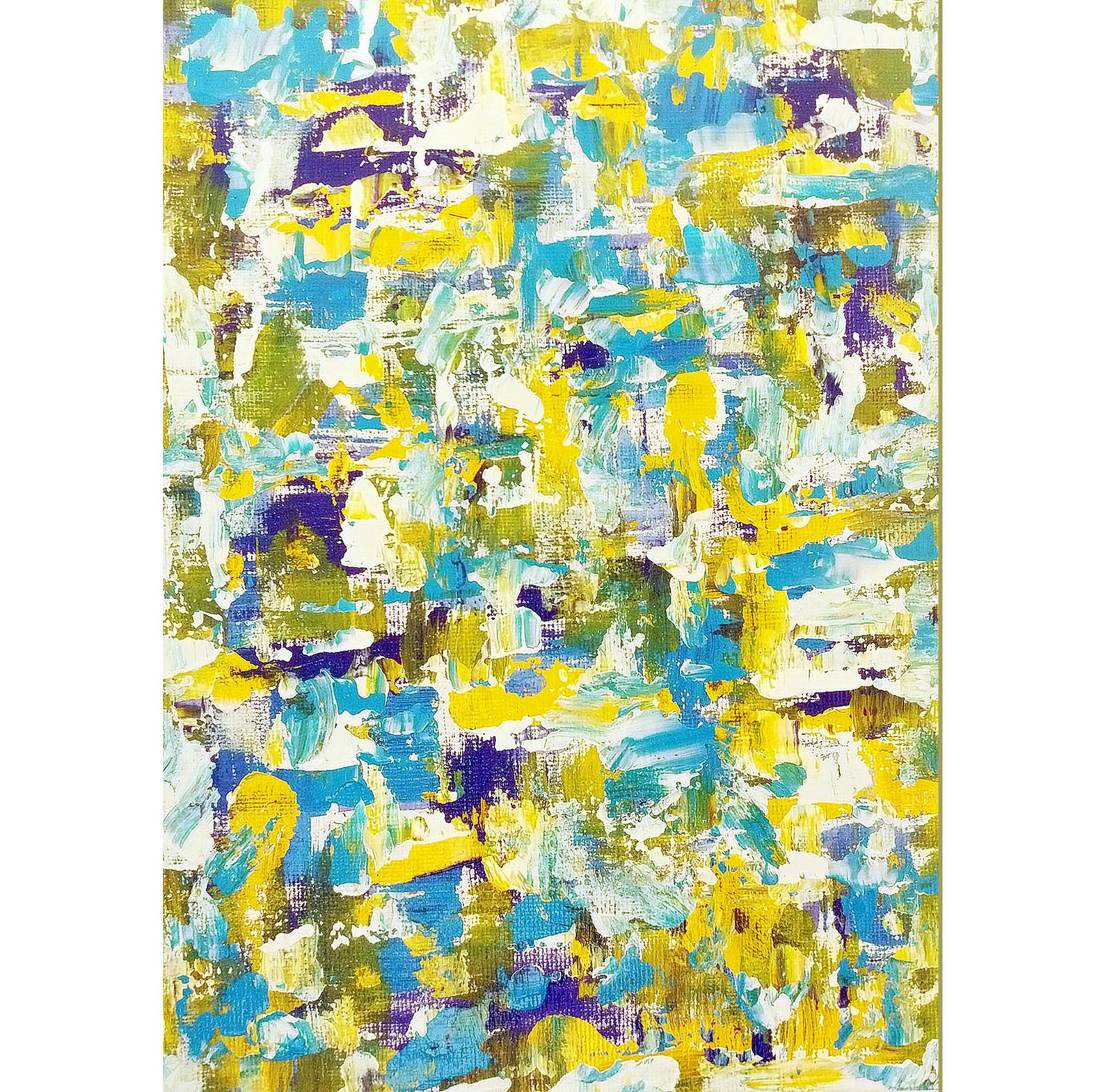 Yellow Blue Painting Abstract Original Art Canvas Wall Art Etsy