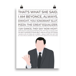 Poster Illustratie en cultus zinnen van Michael Scott in The Office US