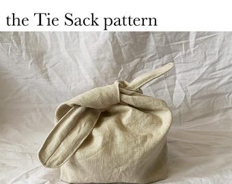 Modello di cucito per sacco a cravatta: piccola borsa per articoli da toeletta e trucco (modello PDF) - Include modello bonus GRATUITO