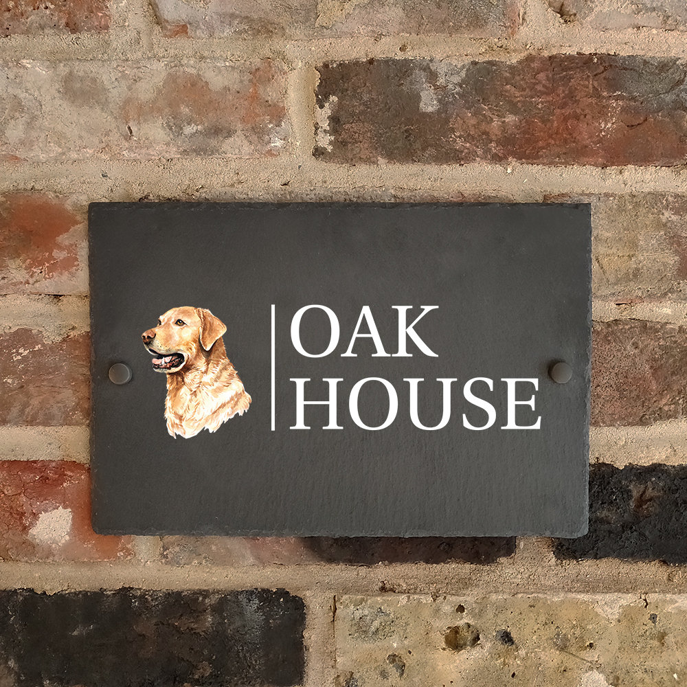 Rustic Slate Labrador House Sign Farmhouse Plaque Door Number Etsy UK
