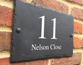 Rustic slate house sign farmhouse plaque door number