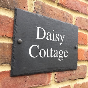 Rustic slate house sign farmhouse plaque door number