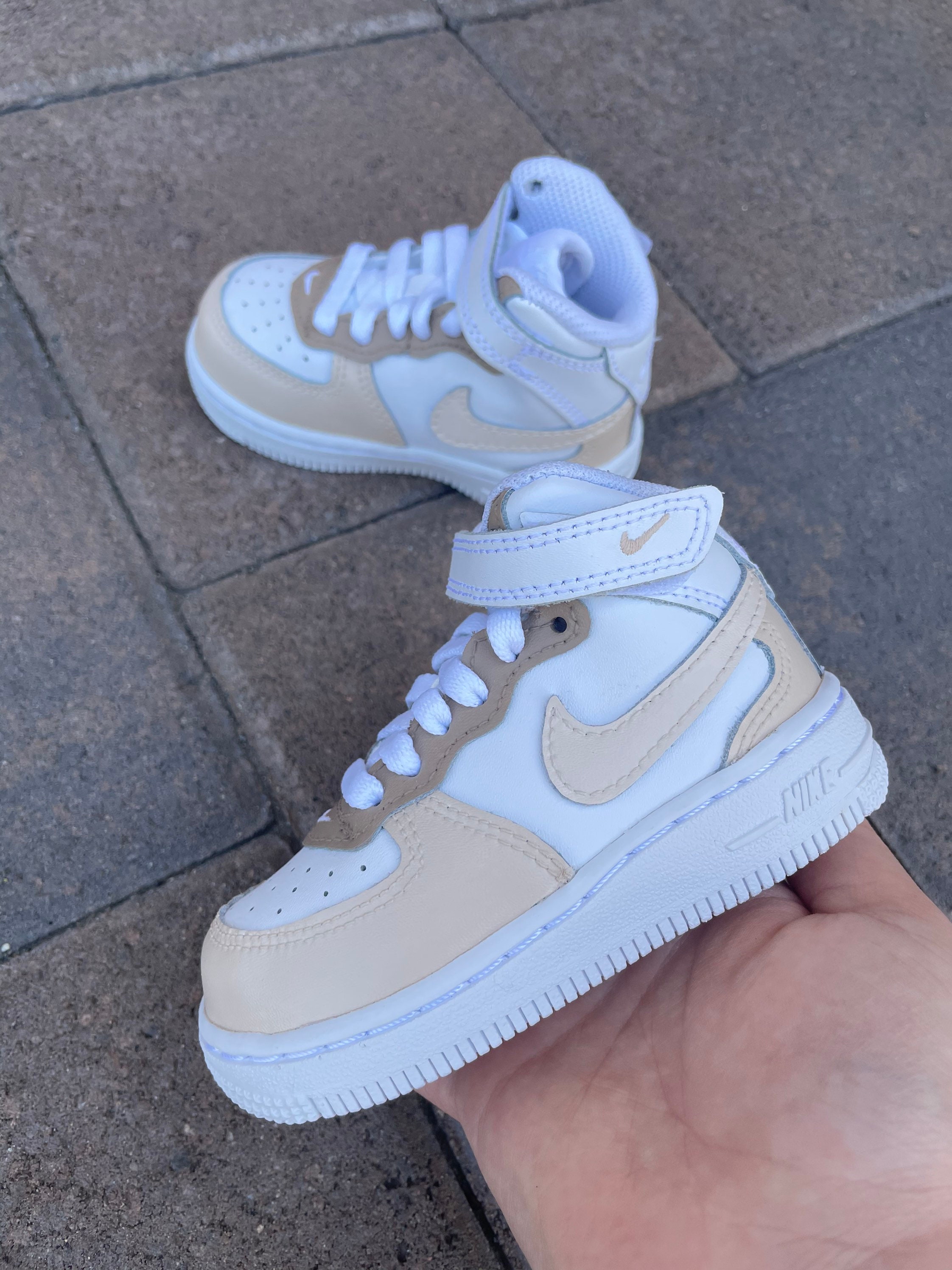 beige airforce 1s