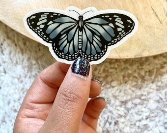 Blue Butterfly Sticker / 3” x 1.55”