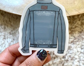 Jean Jacket Sticker / Floral/ 2.5” x 3”