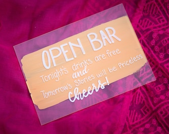Acrylic Open Bar sign