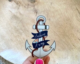 Anchors Away Sticker/ Floral / 3” x 2.75”