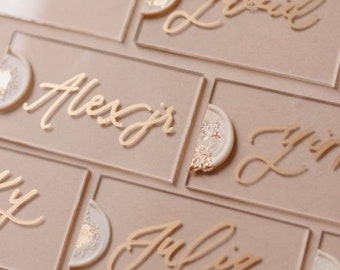 Acrylic Place card with wax seal