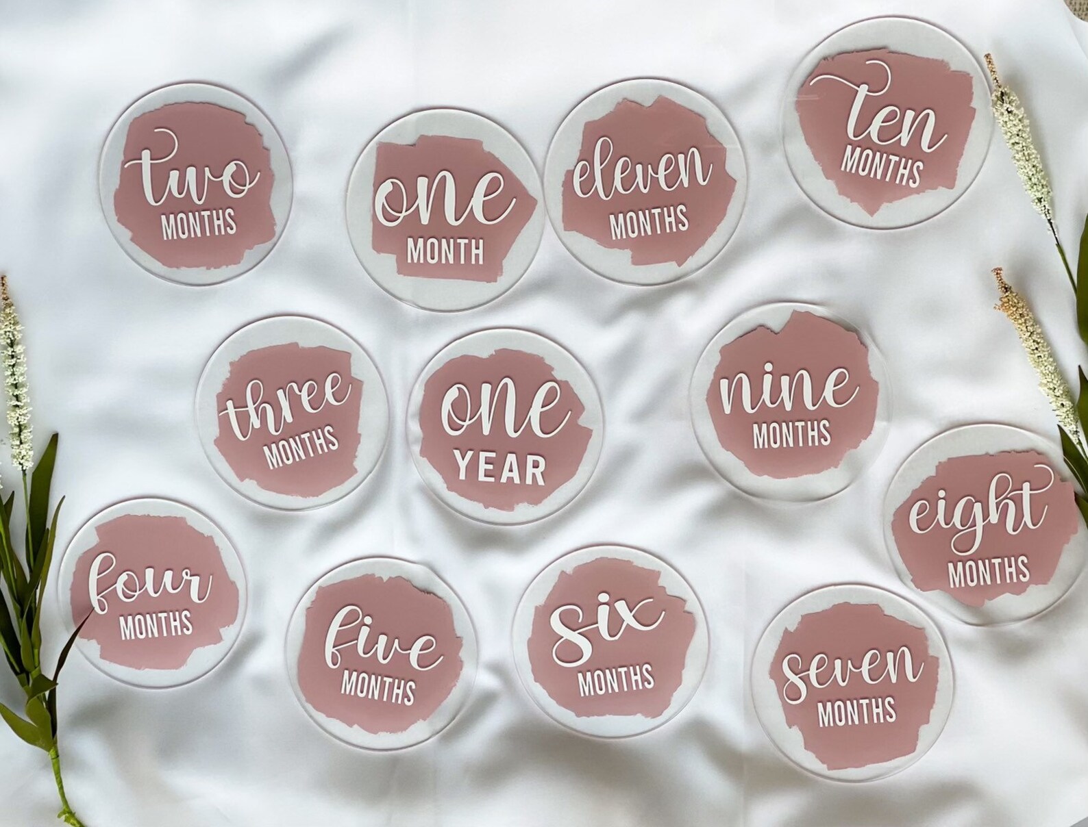 Baby Monthly Milestone Acrylic Circles/Baby Announcement/Hello - Etsy ...