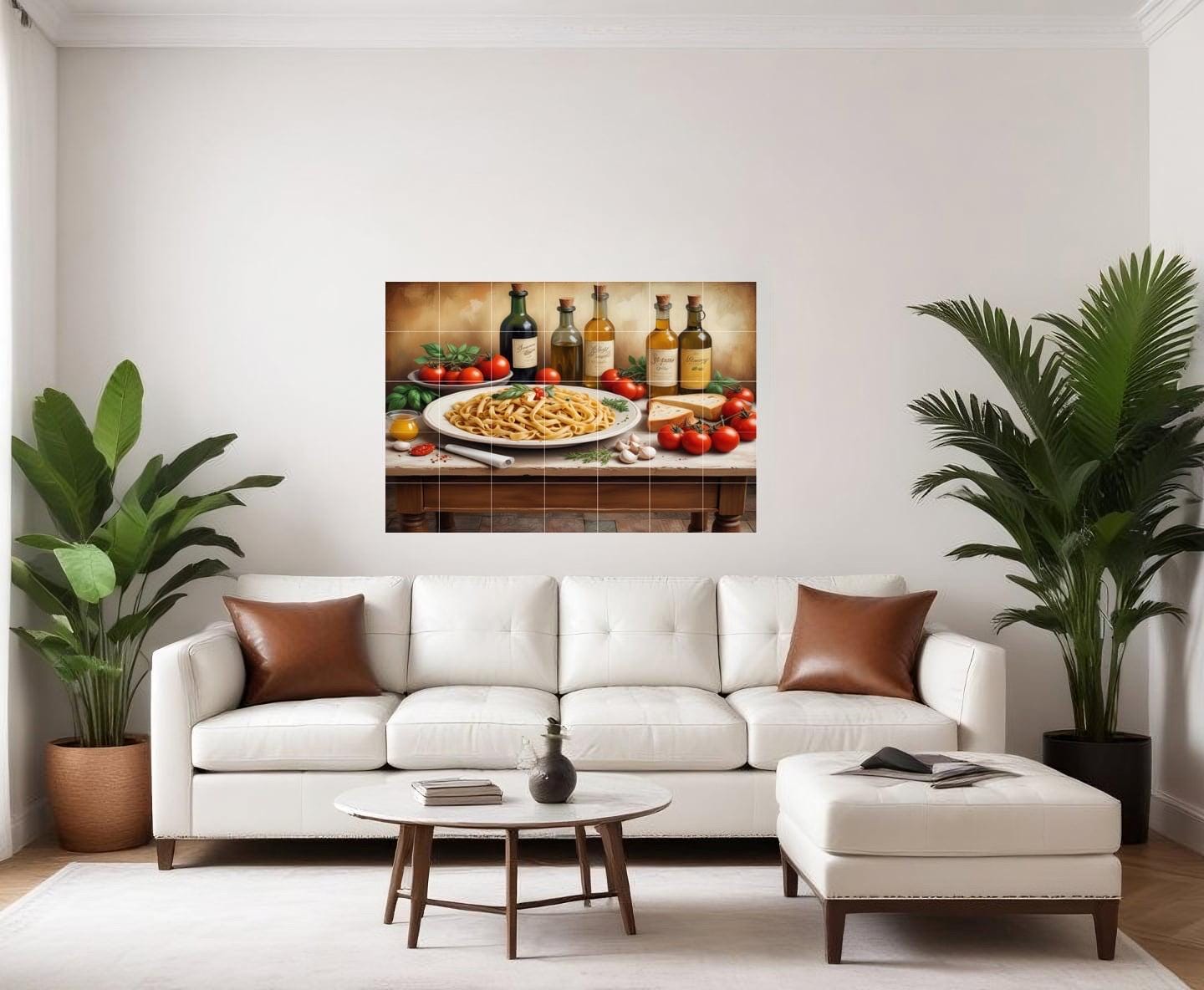Italian Food Tile Mural Backsplash – Mediterranean Kitchen Wall Art ...