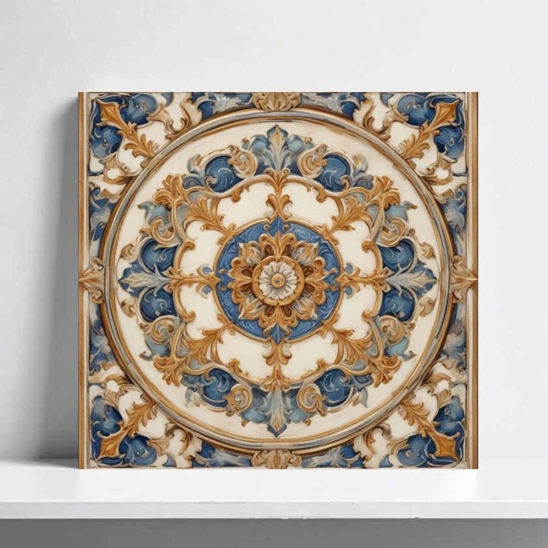 Curated visual reference: Italian Tile Venetian Floral Ceramic Baroque Renaissance Inspired Photo Inspiration