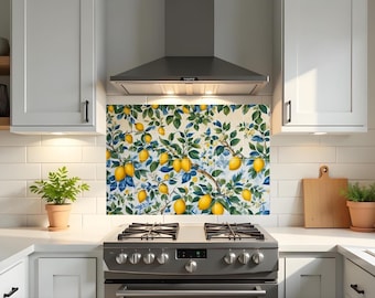 Italian Lemon Tile Mural – Mediterranean Kitchen Backsplash