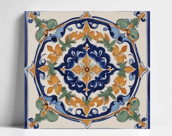Płytki majolikowe włoskie – Deruta Floral Ceramic Wall Art